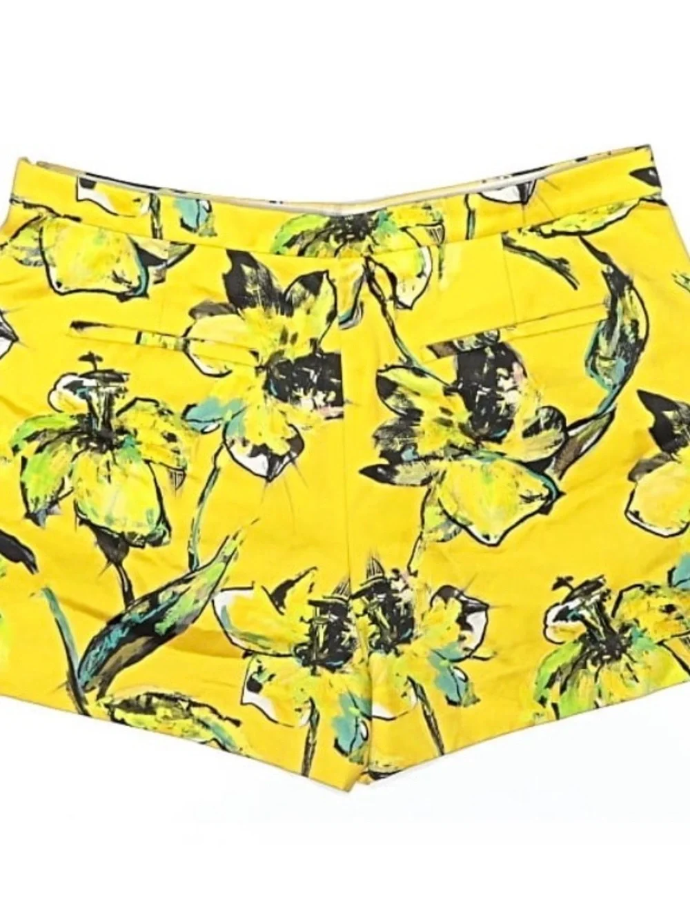 J. Crew Yellow Floral High-Waist Shorts - Picture 3 of 5